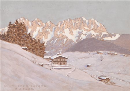 Peter Waldner (Hall in Tirol 1948) Sul Wilder Kaiser;Guazzo, 22 x 30,5 cm...