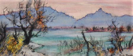 Rolf Regele (Bozen/Bolzano 1899 - 1987) Lago di Caldaro con vista su Castel...