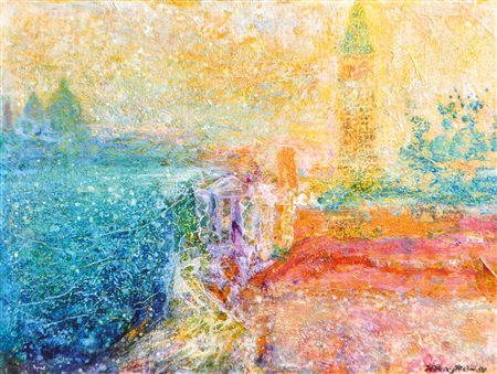 Walter Baldessarini (Meran/Merano 1936 - 2022) Venezia, 1988;Olio su tela su...