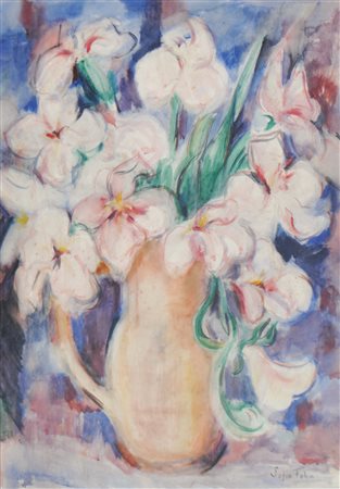 Sofie Fohn (München/Monaco di Baviera 1899 - 1990) Fiori in una brocca;Guazzo...