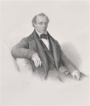 Josef Kriehuber Ritratto del dott. Karl von Hepperger (Bolzano 1802 - 1856),...