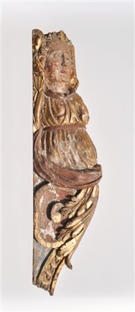 Anonym/Anonimo Angelo barocco, XVIII sec.; Scultura in legno dipinto e...