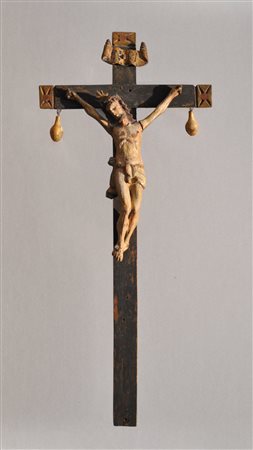 Anonym/Anonimo Crocifisso popolare, XIX secolo;Legno dipinto, altezza...