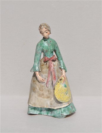 Fini Platzer (Innsbruck 1913 - Thaur 1990) Donna in costume;Ceramica...