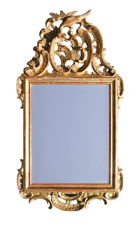 Anonym/Anonimo Specchio in stile rococò;Legno dipinto in oro, 88 x 48 cm,...