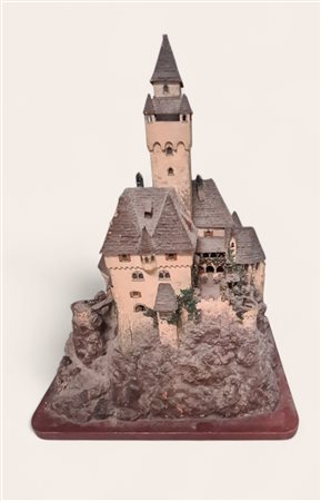 Anonym/Anonimo Modello di castello;Legno dipinto, altezza 50 cm ca.