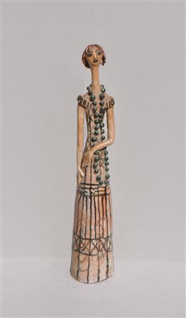 Oskar Fanciulla;Ceramica smaltata, altezza 43 cm Firma