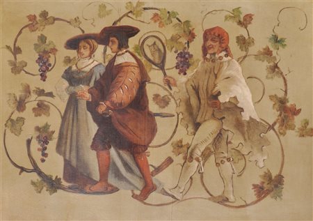 Maler um 1900/Pittore del 1900 ca. Decorazione di una locanda di Bolzano;Olio...