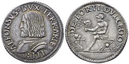 FERRARA. Alfonso I d'Este (1505-1534). Testone; Ag (9,66 g; 28,75 mm)