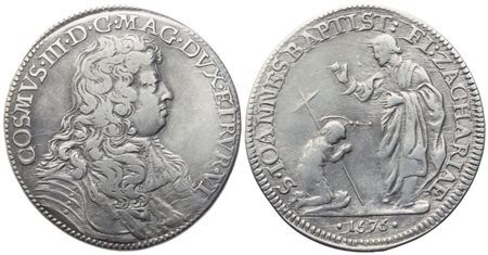 FIRENZE. Granducato di Toscana. Cosimo III de' Medici (1670-1723). Mezza piastra 1676; Ag (15,50 g; 37 mm)