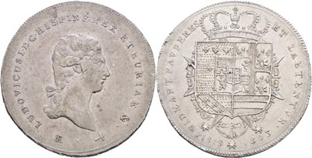 FIRENZE. Regno d'Etruria. Ludovico I di Borbone (1801-1803). Francescone da 10 Paoli 1803; Ag (27,50 g)