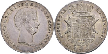 FIRENZE. Granducato di Toscana. Leopoldo II di Lorena (1824-1859). Francescone da 10 Paoli 1858; Ag (27,5 g)