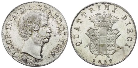 FIRENZE. Granducato di Toscana. Leopoldo  II di Lorena (1824-1859). 10 Quattrini 1858; Mi (1,98 g; 19,6 mm)