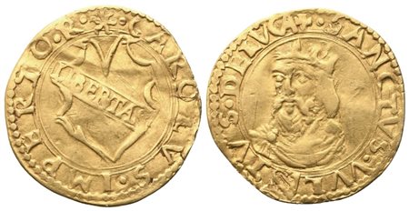 LUCCA. Repubblica (1369-1799). Scudo d'oro del Sole; Au (3,25 g; 24 mm)