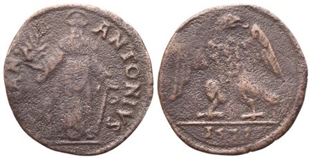 MASSA LOMBARDA. Francesco d'Este (1550-1578). Sesino 1578; Æ (1,10 g; 16,5 mm)