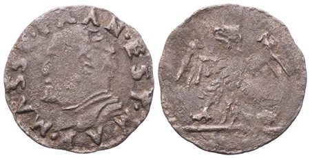 MASSA LOMBARDA. Francesco d'Este (1550-1578). Sesino; Æ (0,75 g; 16,4 mm)