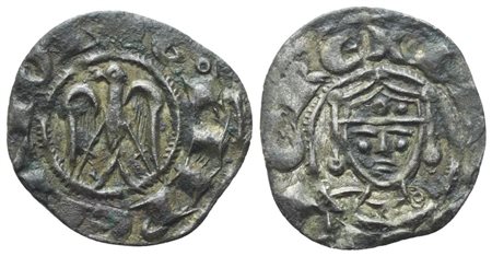 MESSINA. Enrico VI e Federico II (1196-1197). Denaro; Mi (0,54 g; 14 mm)