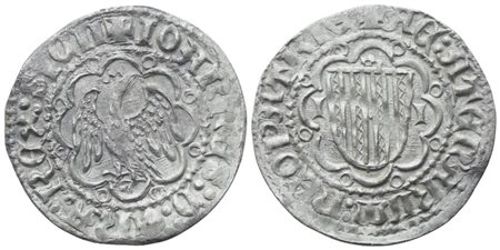 MESSINA. Giovanni d'Aragona (1458-1479). Pierreale, c 1478-1479; Ag (2,50 g; 23,5 mm)