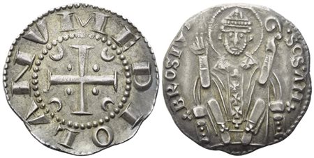 MILANO. Prima Repubblica (1250-1310). Ambrosino; Ag (2,95 g; 21,5 mm)