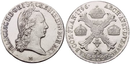 MILANO. Ducato di Milano e Mantova. Francesco II d'Asburgo Lorena (1792-1800). Scudo delle Corone o Crocione 1796; Ag (29,60 g; 39,5 mm)