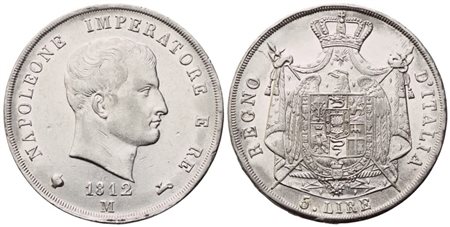 MILANO. Napoleone I Re d'Italia (1805-1814). 5 Lire 1812; Ag (25 g; 37 mm)