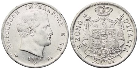 MILANO. Napoleone I Re d'Italia (1805-1814). 2 Lire 1811; Ag (10 g; 27 mm)