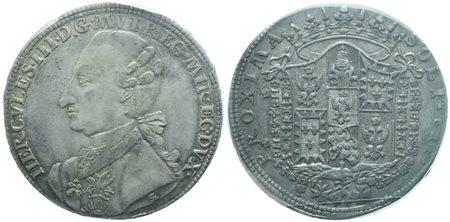 MODENA. Ducato di Modena, Reggio e Mirandola. Ercole III d'Este (1780-1796). 3 Scudi 1782; Ag 