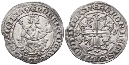 NAPOLI. Regno di Napoli. Roberto d'Angiò (1309-1343). Gigliato; Ag (3,96 g; 26,5 mm)
