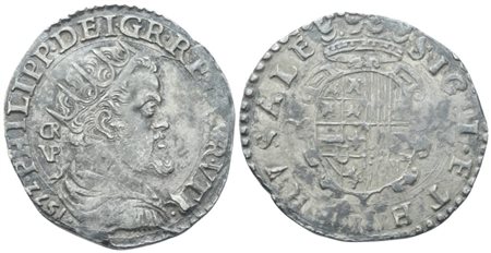 NAPOLI. Regno di Napoli. Filippo II di Spagna (1556-1598). Tarì 1572; Ag (5,93 g; 27 mm)
