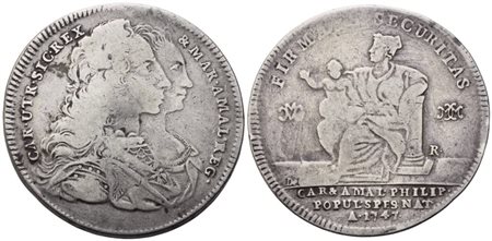 NAPOLI. Regno di Napoli. Carlo di Borbone (1734-1759). Piastra 1747; Ag (23,93 g; 40,5 mm)