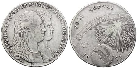 NAPOLI. Regno di Napoli. Ferdinando IV di Borbone (1759-1816). Piastra 1791; Ag (27,21 g; 40,2 mm)