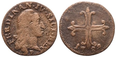 NAPOLI. Regno di Napoli. Ferdinando IV di Borbone (1759-1816). 3 Cavalli 1788; Cu (1,32 g; 16,5 mm)