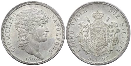 NAPOLI. Regno delle Due Sicilie. Gioacchino Murat (1808-1815), 5 lire 1813; Ag (25 g; 36,7 mm)