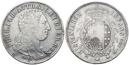 NAPOLI. Regno di Napoli. Ferdinando IV di Borbone (1759-1816). Piastra 1815; Ag (27,30 g; 36,8 mm)