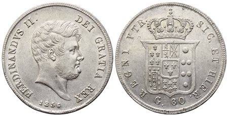 NAPOLI. Regno delle Due Sicilie. Ferdinando II di Borbone (1830-1859). Mezza Piastra 1856; Ag (13,77 g; 30,3 mm)
