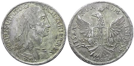 PALERMO. Regno di Sicilia. Ferdinando III di Borbone (1759-1816). 12 Tarì 1796; Ag (27,25 g; 38,4 mm)