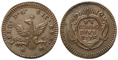 PALERMO. Regno di Sicilia. Ferdinando III di Borbone (1759-1816). Grano 1776; Cu (4,40 g; 23,5 mm)