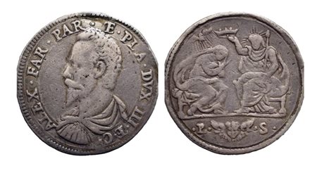 PARMA. Ducato di Parma e Piacenza. Alessandro Farnese (1586-1591). Quarto di ducatone; Ag 