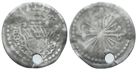 PIOMBINO. Attr. a Giovanni Battista Ludovisi (Principe, 1665-1699). c.d. ‘Quarto di Paolo’, o meglio, di Giulio, ca. 1670-1694; Ag (0,83 g; 18 mm)