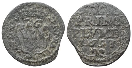 PIOMBINO. Giovanni Battista Ludovisi (Principe, 1665-1699). Quattrino, 1693; Cu (0,75 g; 16 mm)