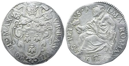 STATO PONTIFICIO. Roma. Urbano VIII (1623-1632). Testone 1632; Ag (9,58 g; 29 mm)