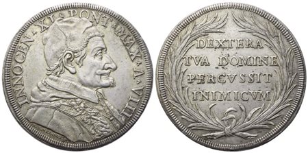 STATO PONTIFICIO. Roma. Innocenzo XI (1676-1689). Piastra 1684 – Anno VIII; Ag 