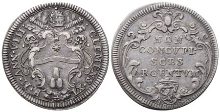 STATO PONTIFICIO. Roma. Clemente XI (1700-1721). Giulio 1708 – Anno VIII; Ag (3 g; 26 mm)