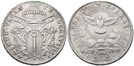 STATO PONTIFICIO. Roma. Sede Vacante. Scudo 1758; Ag (26,15 g; 40 mm)