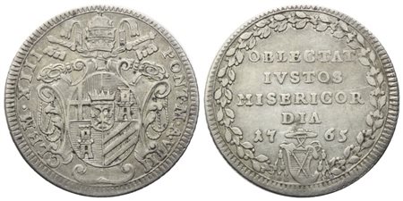 STATO PONTIFICIO. Roma. Clemente XIII (1758-1769). Giulio 1765; Ag (2,6 g)