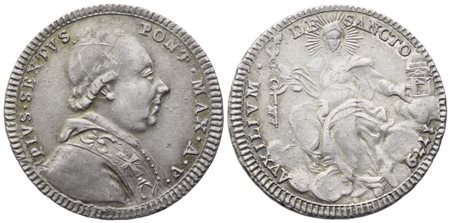 STATO PONTIFICIO. Roma. Pio VI (1775-1799). Doppio Giulio 1779 – Anno V; Ag (5,20 g; 25 mm)
