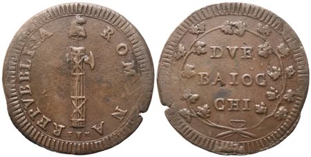 ROMA. Prima Repubblica Romana (1798-1799). 2 Baiocchi; Cu (14,98 g; 35 mm)