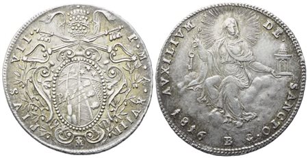 STATO PONTIFICIO. Bologna. Pio VII (1800-1823). Doppio Giulio 1816 – Anno XVIII; Ag (5,29 g; 25 mm)