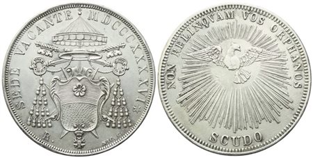 STATO PONTIFICIO. Roma. Sede Vacante (1846). Scudo 1846; Ag (26,78 g; 37,2 mm)