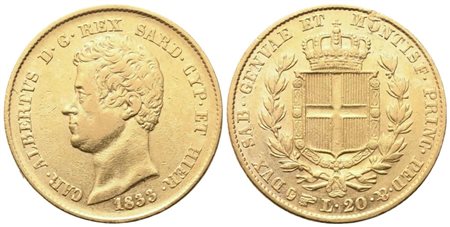 TORINO. Regno di Sardegna. Carlo Alberto (1831-1849). 20 Lire 1833; Au (6,42 g; 20,5 mm)